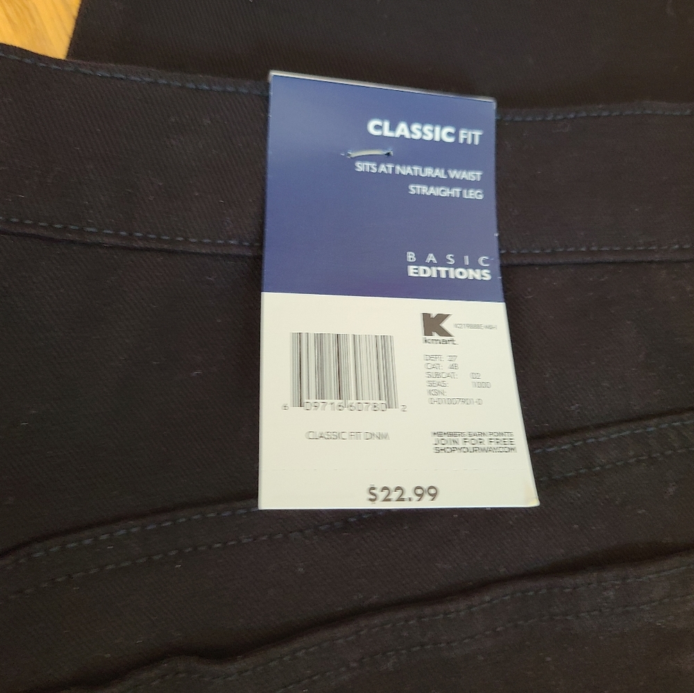 NWT- KMART Classic Fit Denim Black 22W Short